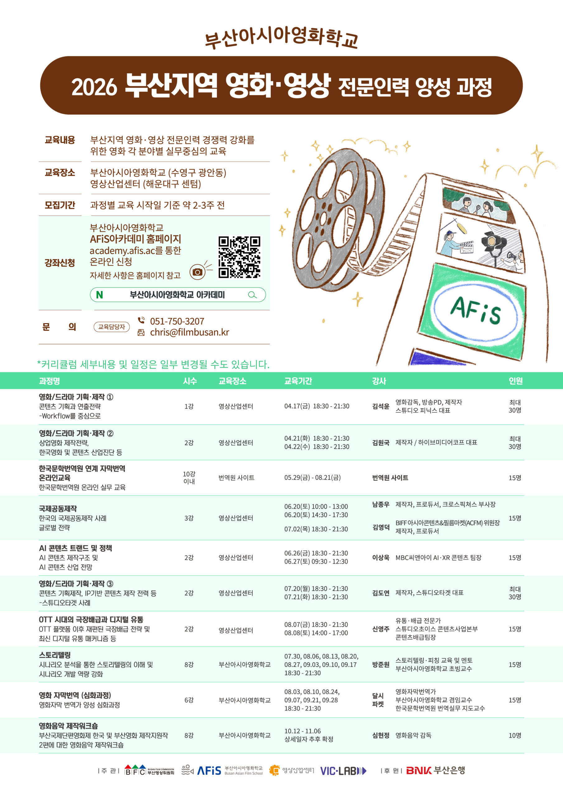 부산영상위 영화·드라마 마스터클래스 포스터